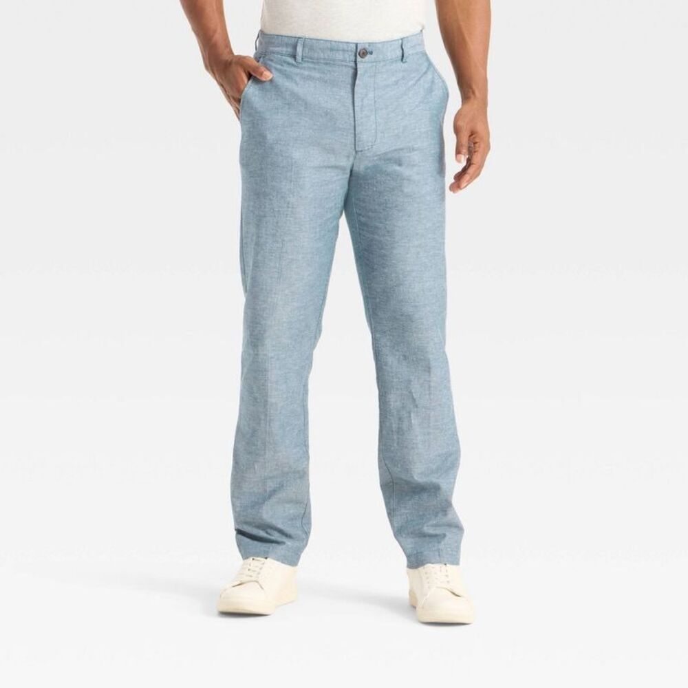 Men's Slim Fit Trousers - Goodfellow & Co Blue 34x32